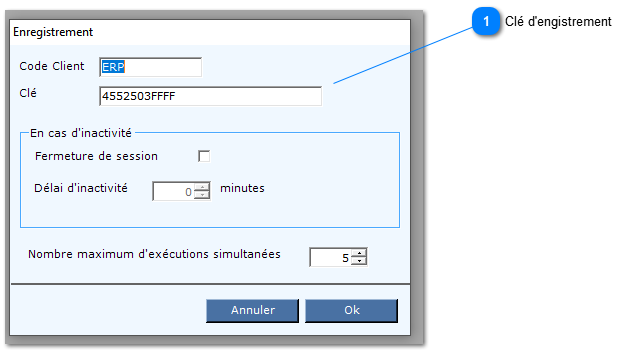 3. Clé d'enregistrement