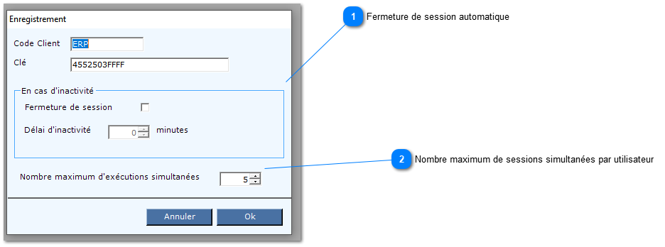 2. Paramètres de session