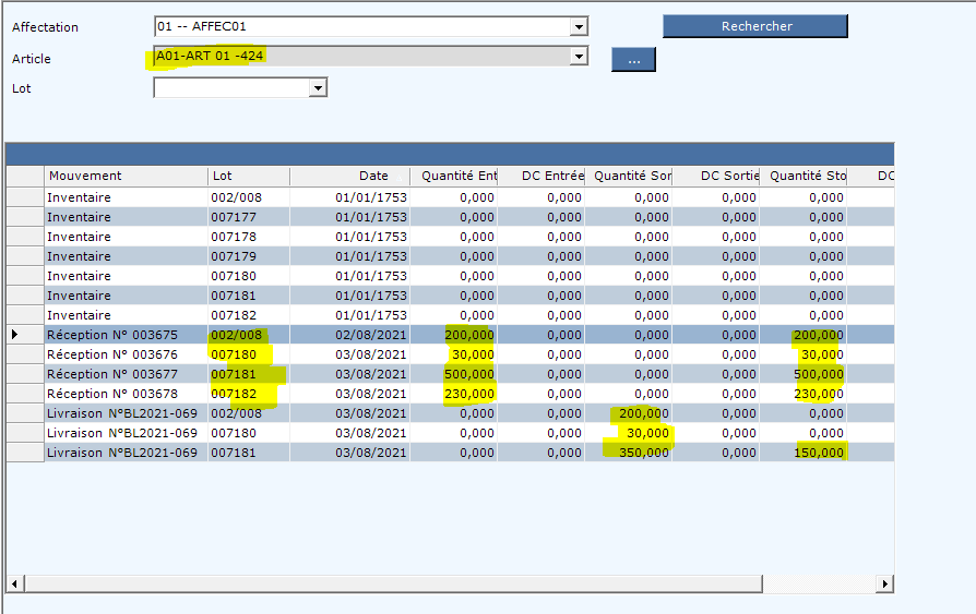 Consulter le Stock