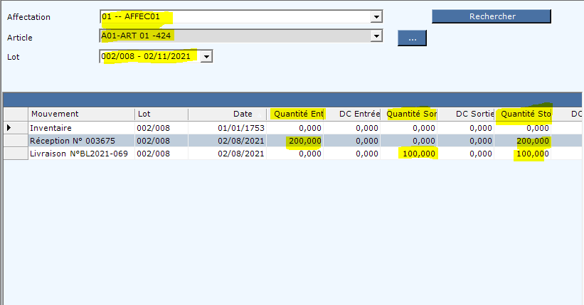 Consulter le Stock