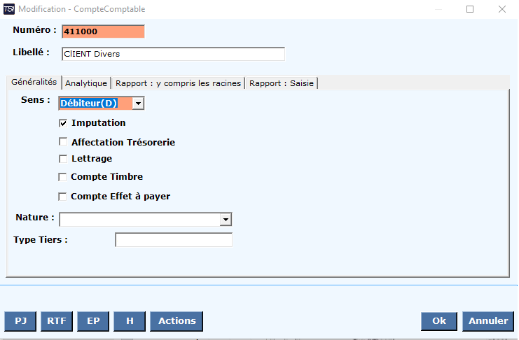 Listes des Comptes Comptables